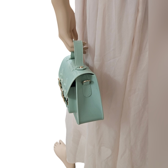 Blue Vegan Patent Leather Purse - Picture 6 of 6